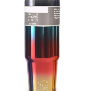 แก้วน้ำสแตนเลสเก็บอุณหภูมิสีรุ้ง Silver Buffalo rainbow tumbler