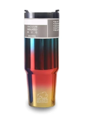 แก้วน้ำสแตนเลสเก็บอุณหภูมิสีรุ้ง Silver Buffalo rainbow tumbler