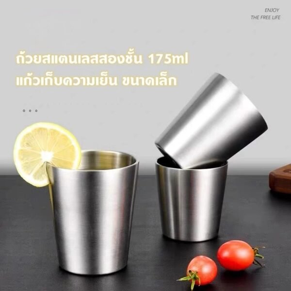 แก้วเก็บความเย็น 175ml แก้วเก็บอุณหภูมิ ไม่ร้อนมือ - Image 4