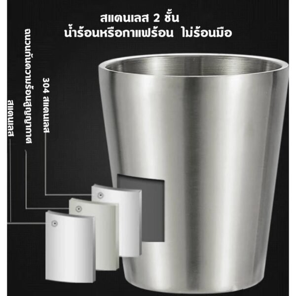 แก้วเก็บความเย็น 175ml แก้วเก็บอุณหภูมิ ไม่ร้อนมือ - Image 6