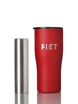FLET tumbler 24 oz - สีแดง - แก้วเก็บความเย็น มาพร้อมแท่งน้ำแข็งสแตนเลส
