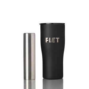 FLET tumbler 24 oz - สีดำ - แก้วเก็บความเย็น มาพร้อมแท่งน้ำแข็งสแตนเลส