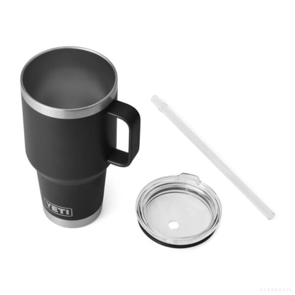 แก้วเยติเก็บความเย็น รุ่น RAMBLER 35 OZ MUG WITH STRAW LID BLACK - Image 3