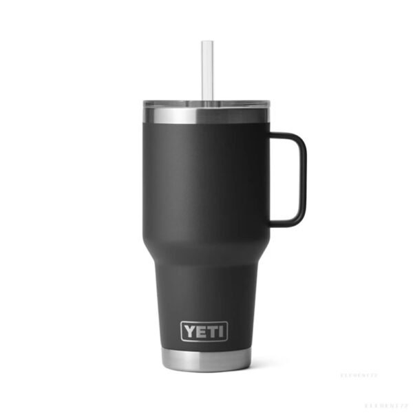 แก้วเยติเก็บความเย็น รุ่น RAMBLER 35 OZ MUG WITH STRAW LID BLACK