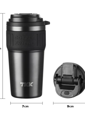 TKK แก้วกาแฟเก็บความร้อน 630ml เซรามิกชั้นใน แก้วสแตนเลสสุญญากาศเก็บความเย็น coffee thermos 2in1