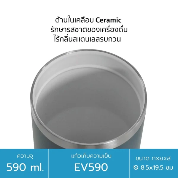 Everest แก้วน้ำเก็บความเย็น แก้วสแตนเลส Tumbler เก็บอุณหภูมิขนาด 590ml - Image 3