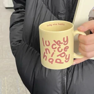 แก้วกาแฟ เซรามิก แก้วน้ำ ลายน่ารัก ความจุ300มล. ทนความร้อนสูง พร้อมส่ง - Image 4